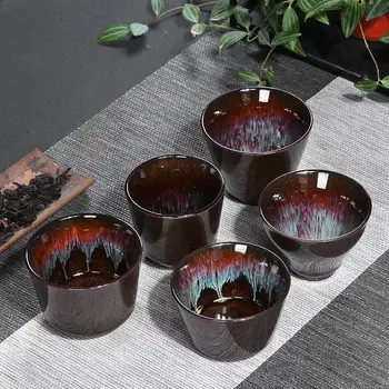 

Creative Ceramic Ice Cracked Glaze Teacup Office Tea Ceremony Drinkware Master Small Sake Bowls Puer Tea Cup Sent Friends Gifts