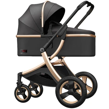 

Baby stroller high landscape 2 in 1 stroller can sit and recline two-way shock absorber lightweight folding baby stroller