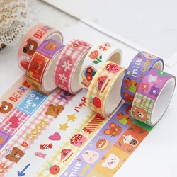 Autocollant Animal dessin animé créatif, bande Washi, pour bricolage, compte à main, pour manuel, étudiant, cadeaux pour enfants, fournitures scolaires et de bureau, vente en gros, 1 pièce 