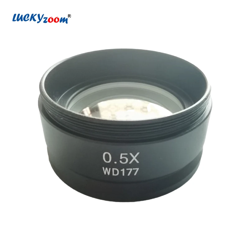 WD177mm Objective Len For Stereo Microscope Binocular Trinocular Stereo Microscopio Barlow Len 0.5X Optical Glass Accessories