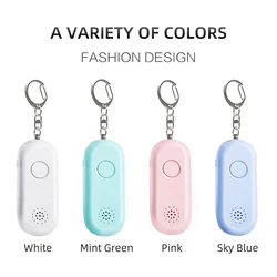Sirène d'auto défense pour femmes, alarme de sécurité, porte clés avec lumière LED SOS, personnelle, 130 Db 