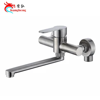 

304 stainless steel into wall cold and hot kitchen faucet