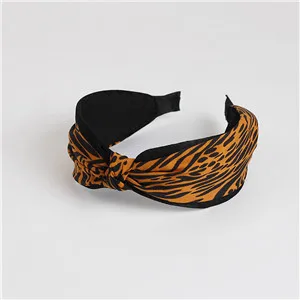 Knotted-brown Женские повязки для волос с перекрестным животным принтом и бантом, женские повязки на голову в Корейском стиле, женские аксессуары для волос - Цвет: Knotted-brown
