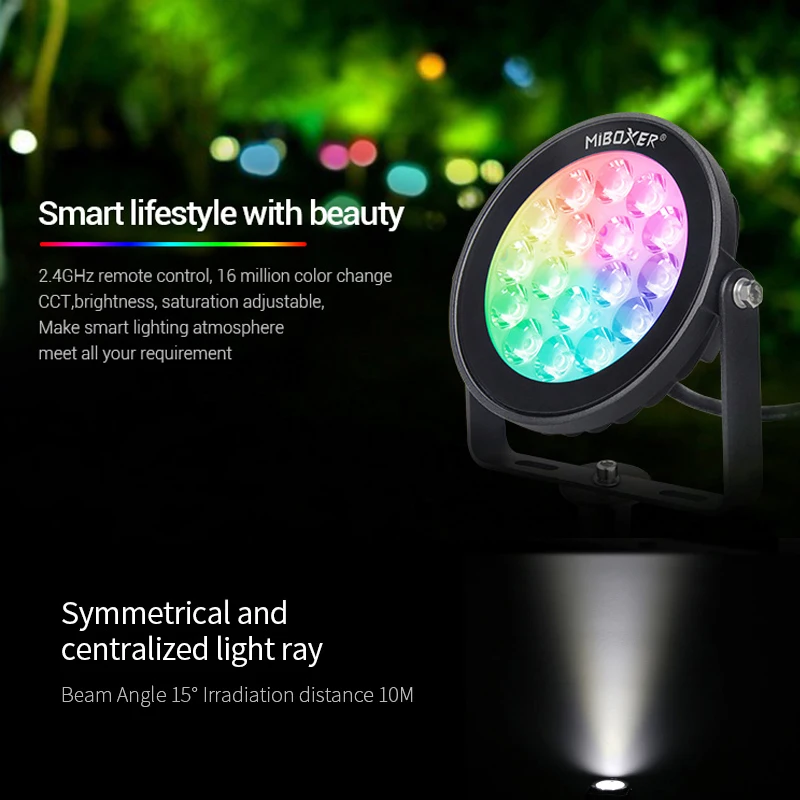 Miboxer 9 Вт RGB+ CCT умный светодиодный садовый светильник FUTC02 AC100~ 240V IP65 Водонепроницаемый светодиодный открытый лампа Сад Освещение