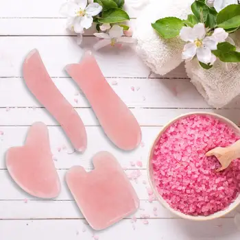 

Natural Quartz Jade Stone Guasha Board Rose Face Massager Scraper Massage Guasha Stone Green Pressure Therapy For Face Neck Body