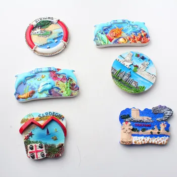 

3D Fridge Magnets for BAHAMAS AND SARDEGNA AND TRAPANI OCEAN VIEW Travel Souvenir Refrigerator Magnetic Sticker Craft Home Decor
