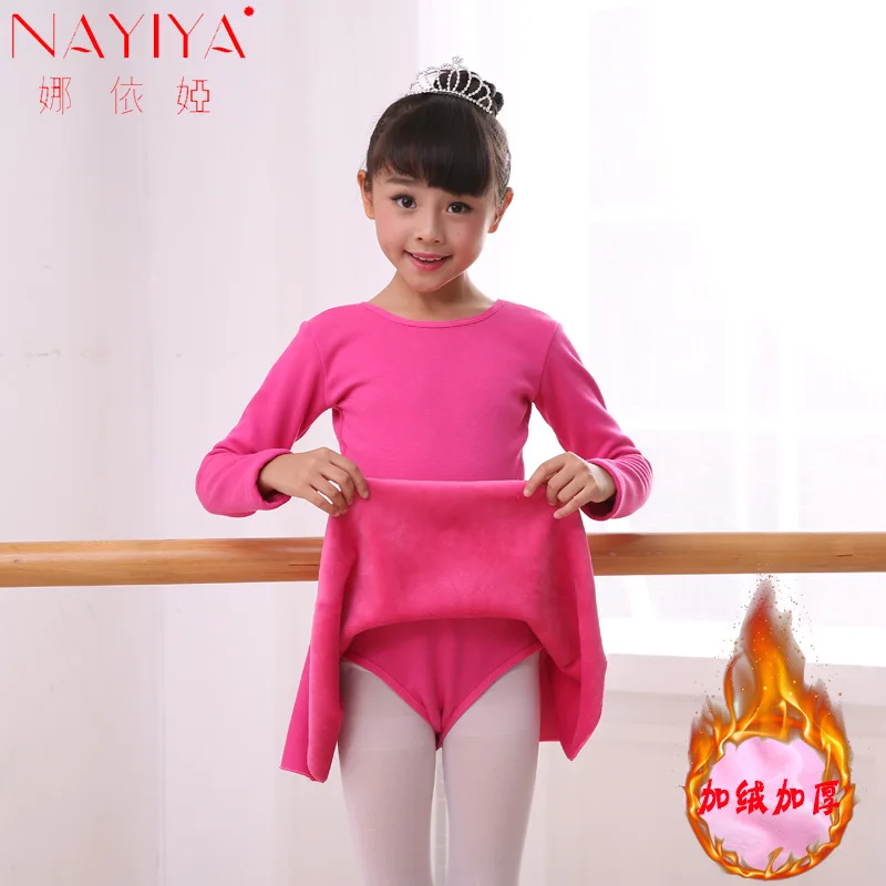 

CHILDREN'S Dancing Clothes Girls Exercise Clothing Set Long Sleeve Autumn & Winter plus Velvet wu dao yi Latin Ballet Clothing