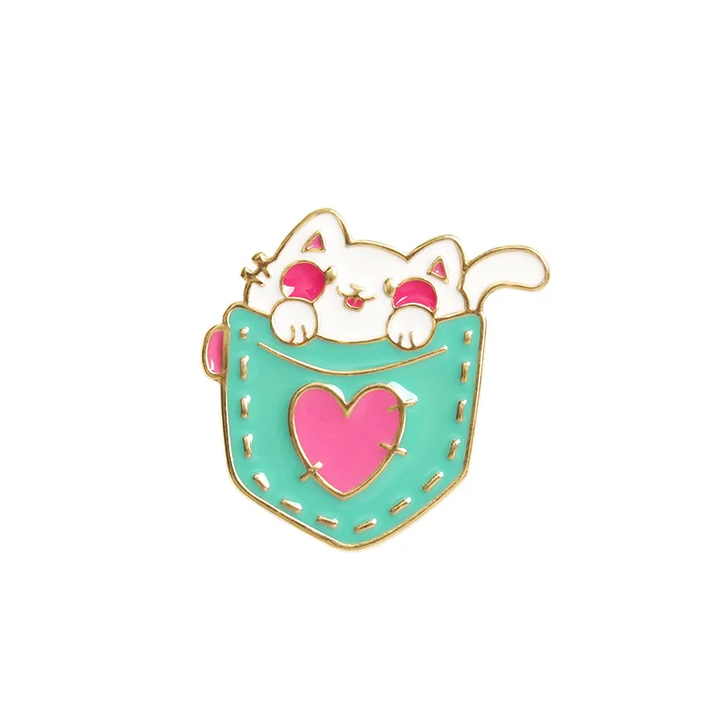 Корейские значки с героями мультфильмов милые розовые карманные броши кошки в