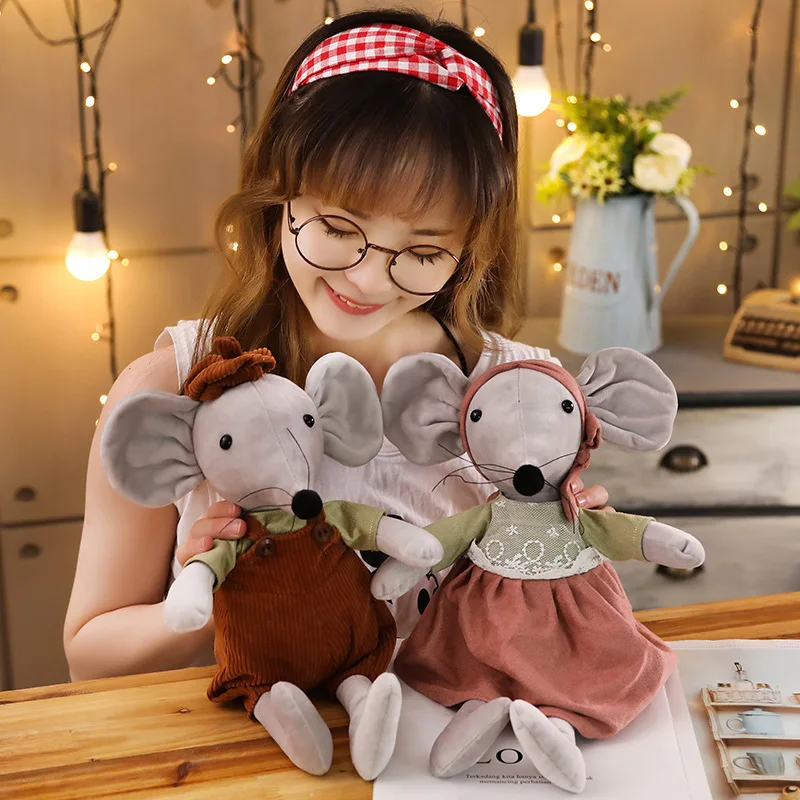 Fashionable 42 cm cute cartoon rat Burt happy mouse ballet rat mouse plush toy wedding rag doll wedding mouse home decoration pe