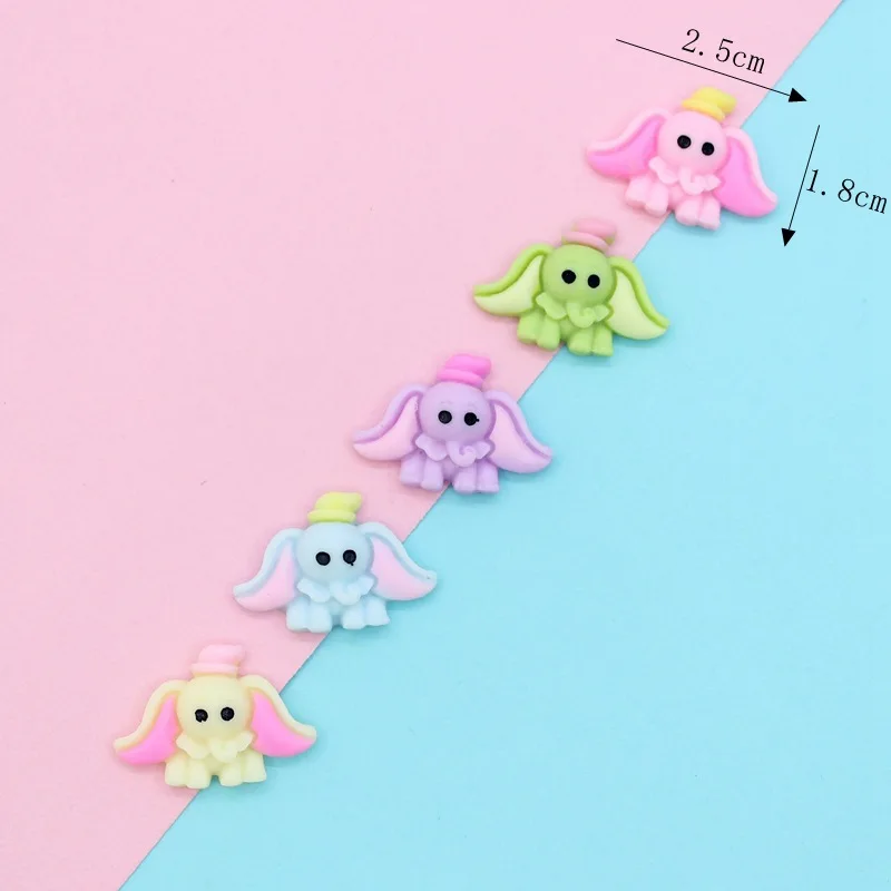 20 шт./лот Kawaii Dumbo каучуковый кабошон с плоским основанием для волос бант Центр скрапбукинга DIY украшения аксессуары для телефонов