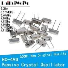 Résonateur à cristal de Quartz, oscillateur passif HC 49S 3.2Mhz 3.579545Mhz 3.6864Mhz 4.000Mhz 4.032Mhz 4.096Mhz 10 pièces/lot