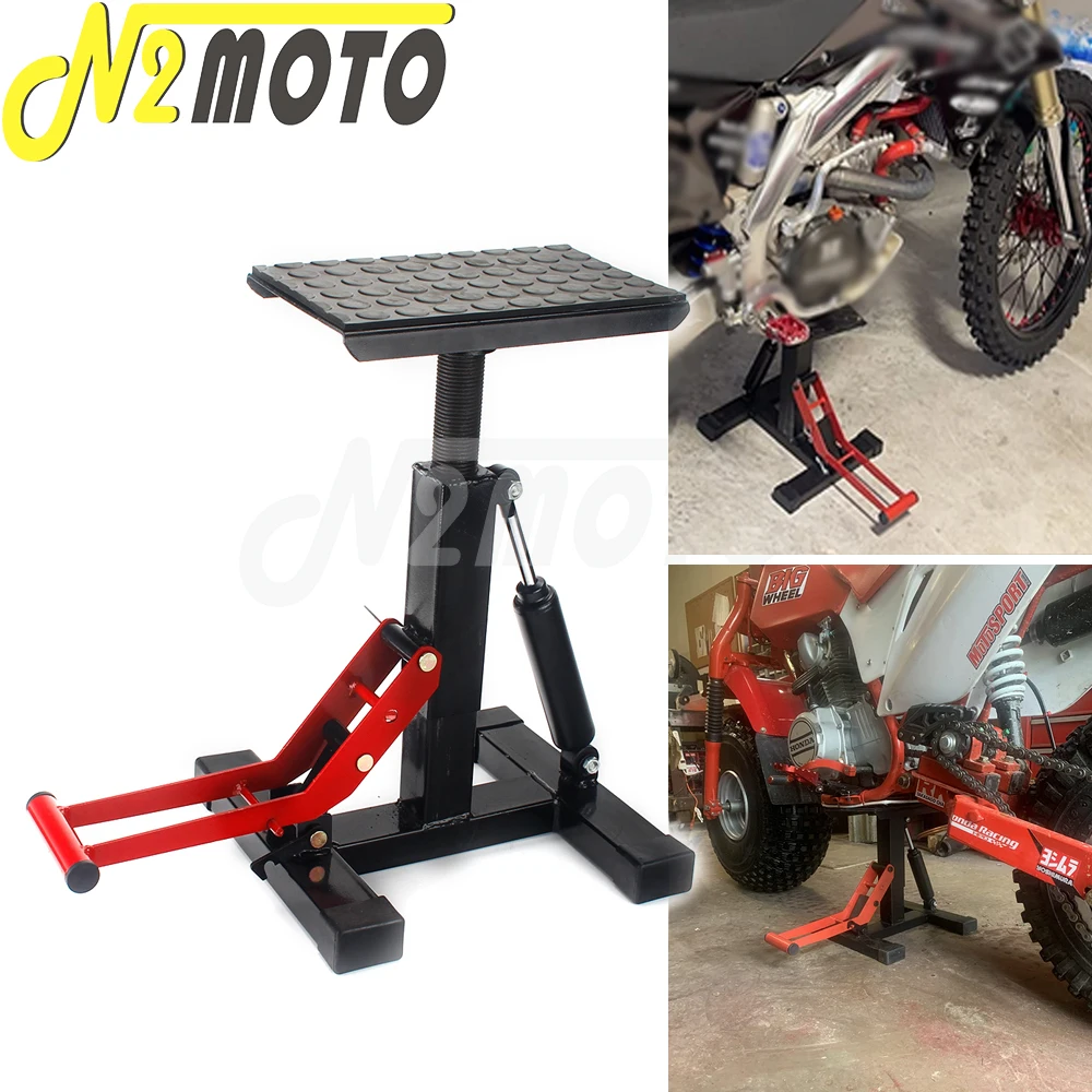 Adjustable Motocross Trails Dirt Bike Lift Stand Bikes Wide Deck Motorcycle Lift Jack Hoist Stand Bikes