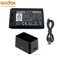 Godox-VC26 VB26 VB26A DC 3000mAh 21.6Wh USB 교체형 리튬 이온 배터리 충전기, Godox V860III V1 V850III 플래시 스피드 라이트 호환