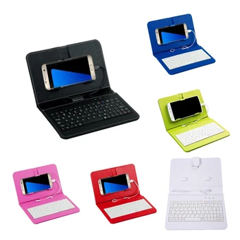 

Universal Wired Keyboard Flip Holster For Android Phone 4.2''-6.8''blue