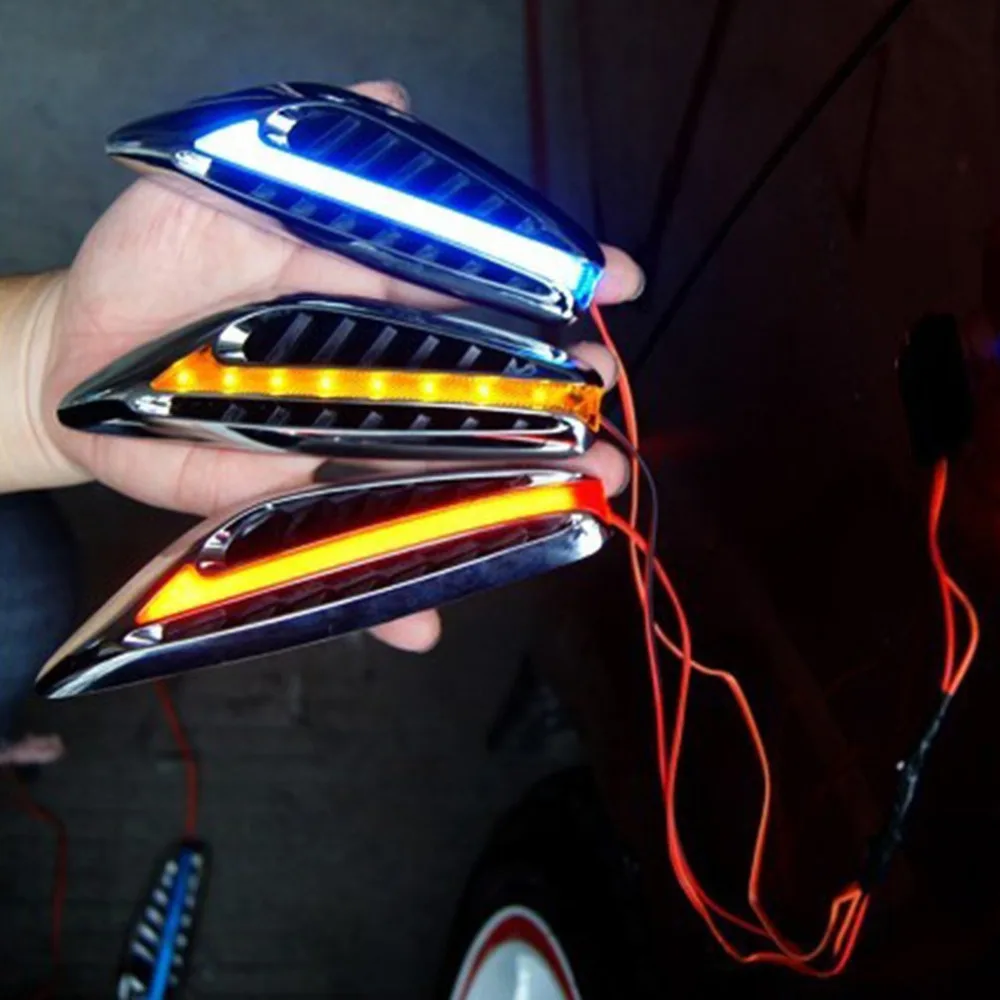

1 pair(2pcs) Car Styling Universal 12V Car LED Turn Signal Light Lamps Blade Steering Light Fender Side Marker Light Hot
