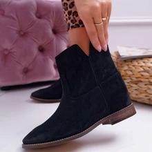 Aisputent/женские ботинки; сезон осень-зима; модные ботинки на плоской подошве; женская обувь; женские кожаные ботильоны на молнии; Botas Mujer