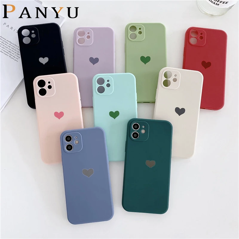 Anti-fall Matte Love Heart Soft TPU Phone Case For OPPO Reno 5 6 Pro A11X A92s A91 A72 5G A55 A15 A53 A52 A9 A8 A7X A7 A5 Cover