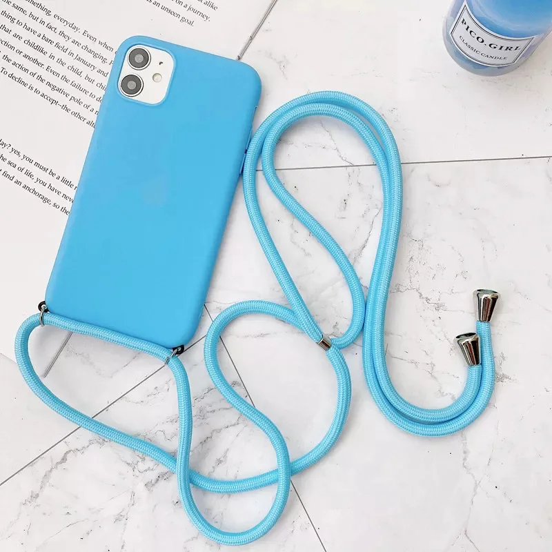 waterproof case for phone Strap Cord Chain Necklace Lanyard Case For Samsung Galaxy S22 S21 FE 5G S20 Ultra S10 S9 Plus Note 10 Lite 20 9 Matte Soft Cover waterproof phone pouch