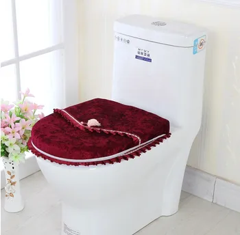 

Special price U-shaped Toilet Seat Cover Two-piece Set of Gold Velvet Zipper Toilet Pad Two-piece Set