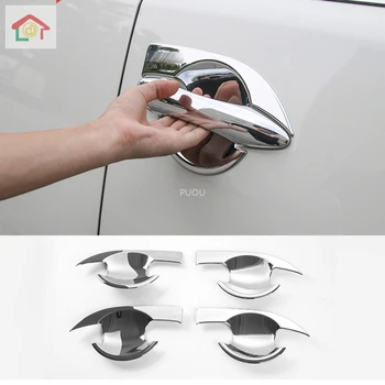 

For Nissan Patrol 2017 2018 2019 2020 Car Sticker Styling Detector Frame Panel Lamp Trim ABS Chrome Door Bowl Armrest 4pcs