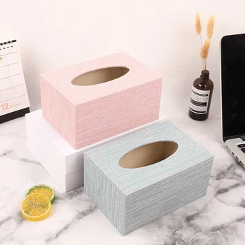 

YZY New Style Simple European Style Wood Grain Napkin Box Household Versatile Living Room Paper Extraction Box Desktop