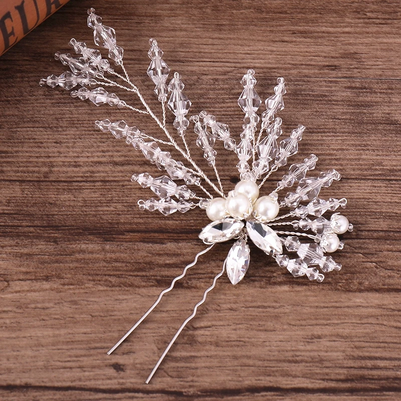 Bridal Hairpins Wedding Hair Accessories Tiara Pearl Rhinestone Flower Bridal Headpiece Wedding Hair Pins For Women Hair Jewelry Bridal Hairpins Wedding Hair Accessories Tiara Pearl Rhinestone Flower Bridal Headpiece Wedding Hair Pins For Women Hair Jewelry