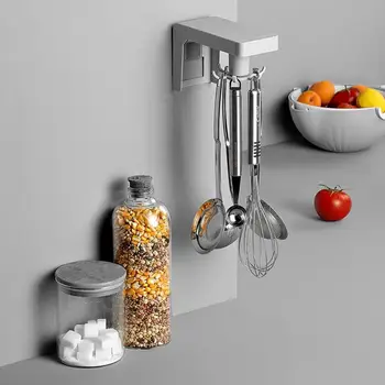 

Bathroom Hooks No Punching Kitchen Wall Storage Rack Rotary Expansion Couple Pot Shovel Spoon Wall Hangings Artifact