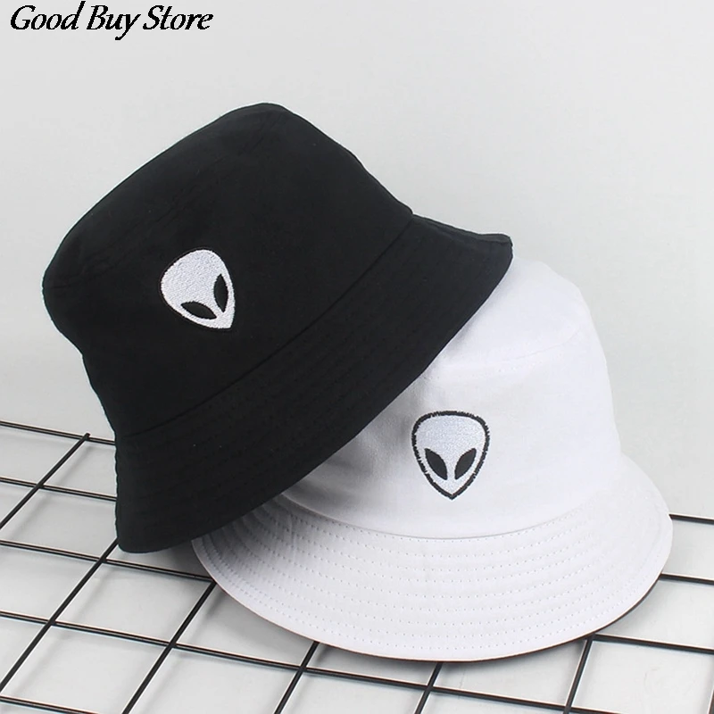 

Alien Embroidered Bucket Hat Foldable Fashion Sun Hats Street Summer Headwear Breathable Fisherman Cap Rock Hip Hop Panama New