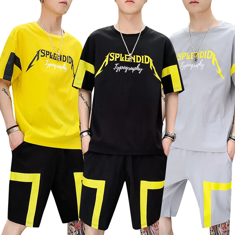 

Fashion Top Shirts and Shorts Men's Summer Set Uniform Sweatsuits Track Suits
