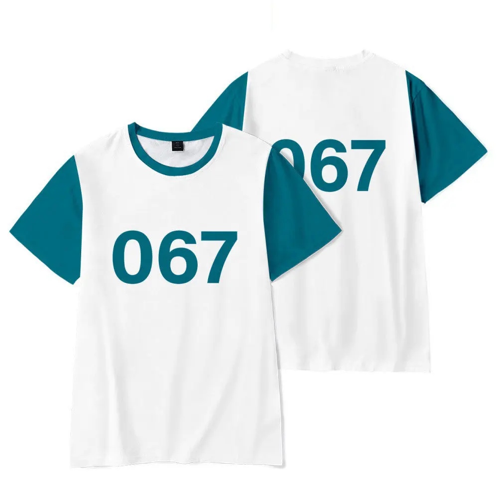 Summer Squid Game Men T-Shirt 3D printing Fashion Movement O-Neck Oversized T-Shirt Casual All-Match Short Sleeve Top