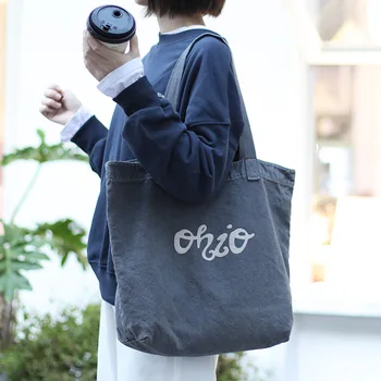 

Casual Large Tote Women's Solid Color Handbag Lazy Style Canvas Bag Printing Letter Shoulder Handbag Canvas Large Capacity Bag