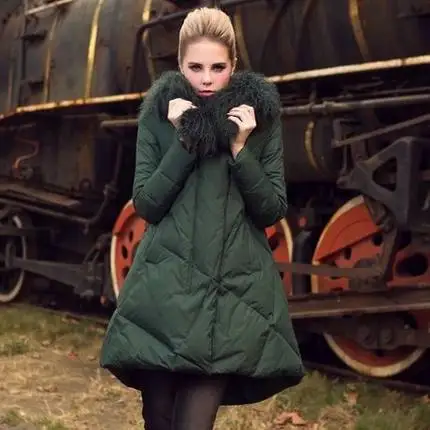 Модная свободная зимняя женская куртка с большим воротником, свободная верхняя одежда средней длины, 2 цвета, большие размеры 4XL, Новое поступление - Цвет: Jasper
