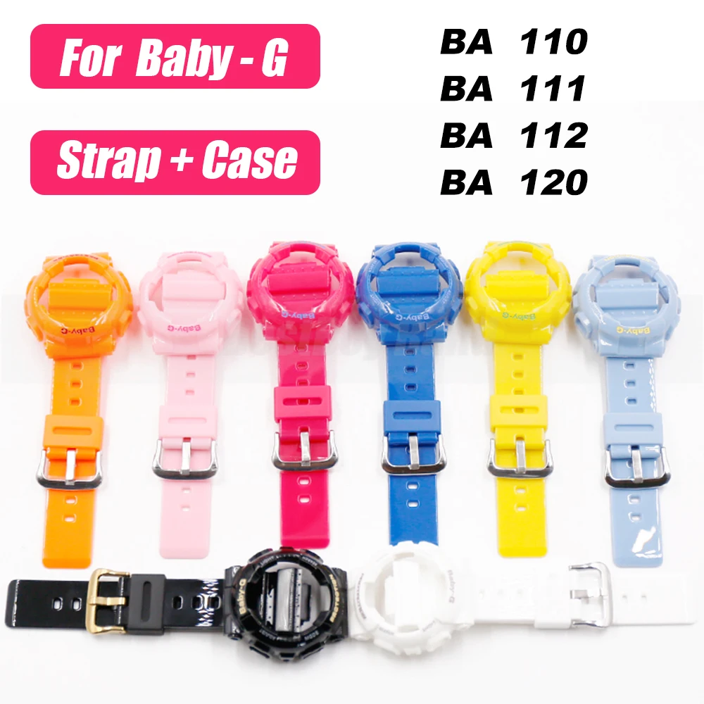 Ремешок силиконовый для спортивных часов Baby-G BA 110/111/112/120 | Наручные часы
