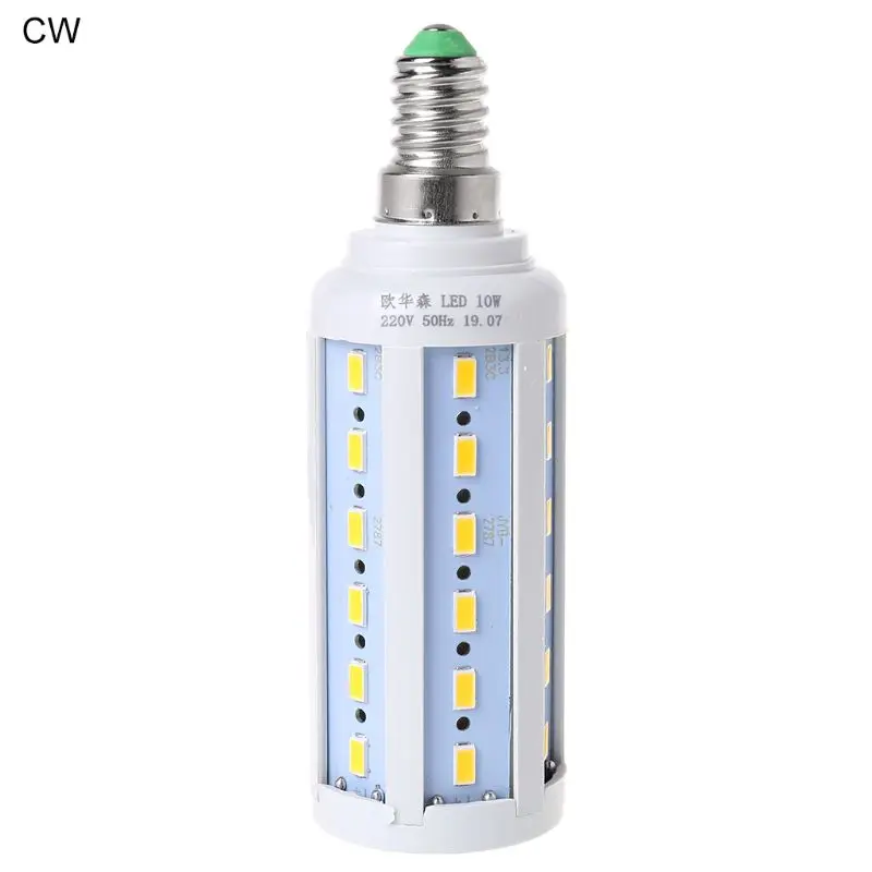 E14 светодиодный энергосберегающий светильник 10 Вт AC 220 В теплый/холодный белый свет Кукуруза лампа 5730 SMD для украшения дома AXYC - Испускаемый цвет: Холодный белый
