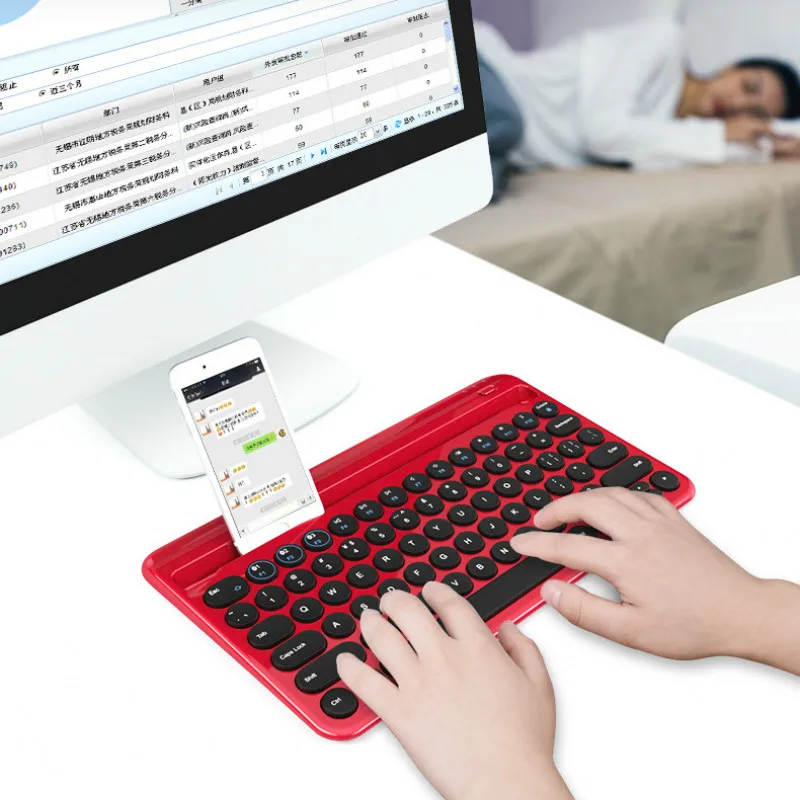 

Charging Wireless Bluetooth Keyboard Portable Ultra-thin Mute Keyboard Mini Retro Keyboard for Apple Laptop Android Pc Windows