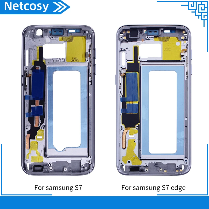 Netcosy для samsung S7 S7 edge промежуточный Корпус рамка средняя пластина крышка запасная часть для samsung s7 G930 S7 Edge G935