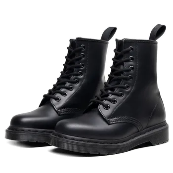

2020 new fashion trend round head 8-hole leather boots for lovers