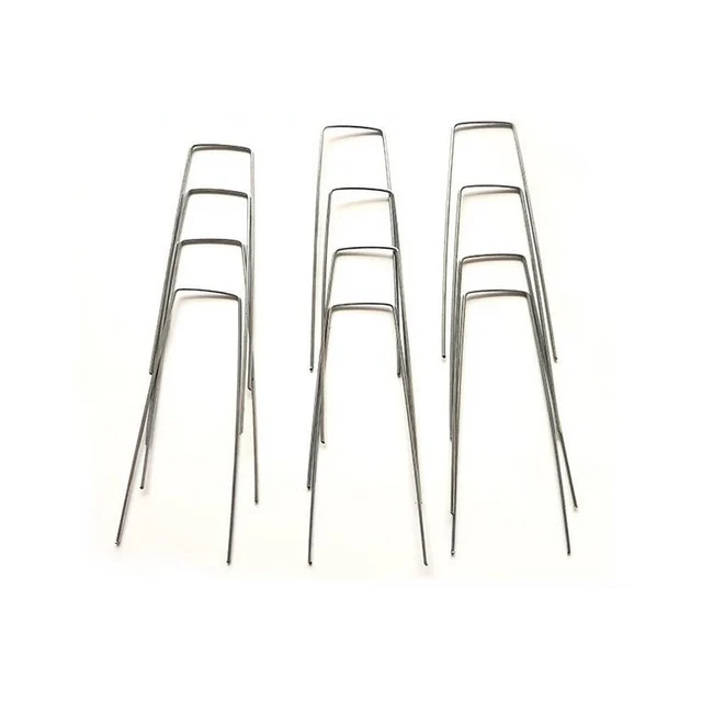 100 Db U Alakmérő Horganyzott Acélkert -Tétköteg Rögzítő Csapok A Gyomszövet -Szövet Szövet Hálójának Rögzítéséhez