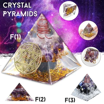 

5.5-6.5cm Orgonite Improve Fortune Help Business Natural Crystal Energy Orgone Pyramid Decoration Process Resin Lucky Gift