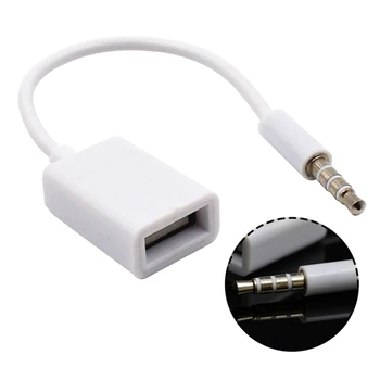 

3.5mm Male AUX Audio Plug Jack To USB 2.0 Female Converter Cable Cord Car MP3 Headphone Cable