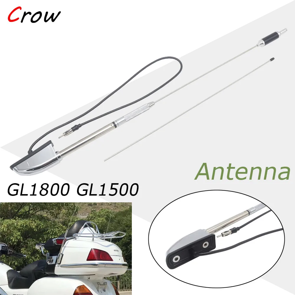 

For Honda Glodwing GL1800 GL1500 GL1800P GL1800HPNA Audio Comfort Navi GL1800A 2001-2014 Motorcycle Chrome Antenna Kit