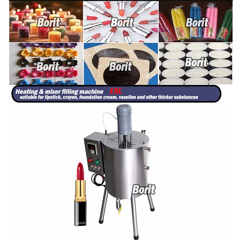 Heating Mixer Lip Gloss Filling Machine Cosmetic Liquid Cream Packing Machine Candle Lig balm Heated Wax Lipstick Filler Machine