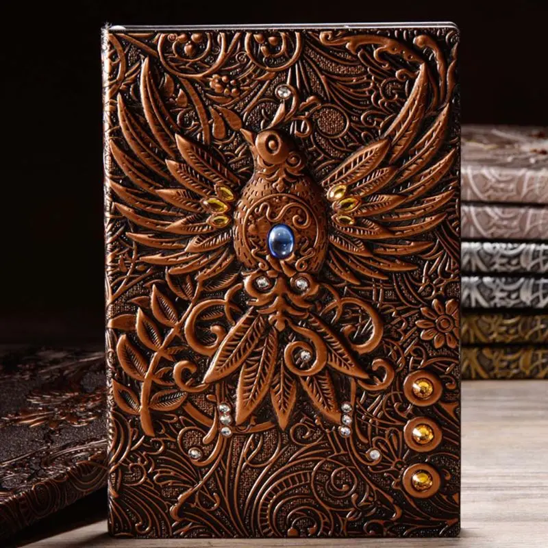 Vintage Retro The Phenix Long Life Bird Theme Lined Paper Note Book 100 Sheets Journal School Office Supplies