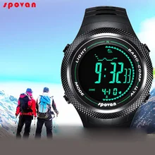 Температура высотомер барометр термометр высота Для мужчин Smart Digital спортивные часы для альпинизма Пеший Туризм смарт-Компас шестнадцать направления