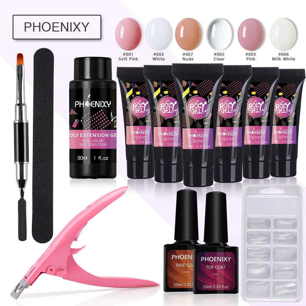 Kaufen Polygel Nagel Kit 15ml Builder Gel Nagel Spitze Form Quicking Gebäude Nail art Werkzeuge Kit Nagel Extensions Fest Jelly gel Maniküre Set