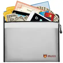 Огнеупорная водостойкая Сумка для документов, папка для денег, 13 карманов, застежка-молния, с силиконовым покрытием, Сумка для документов