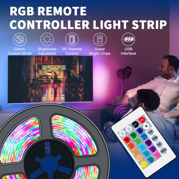 

RGB Strip Lamp LED Ambilight Tape Diode Ribbon USB Flexible Fita RGBW Light Strip LED Wireless Remote Control BackLight 2 3 4 5M