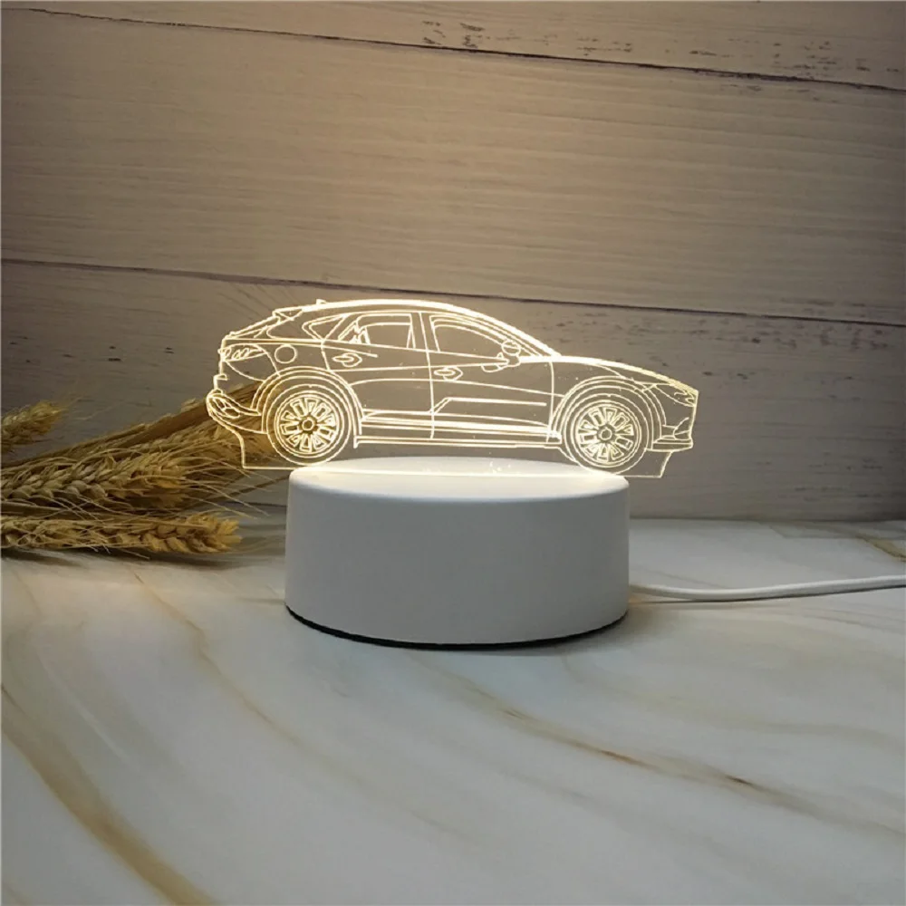 E 3D фестиваль USB акриловый Ночной светильник, подвесной светодиодный настольный стол, декор для спальни, настольные лампы, подарок, теплая белая лампа, Рождество, год - Испускаемый цвет: E