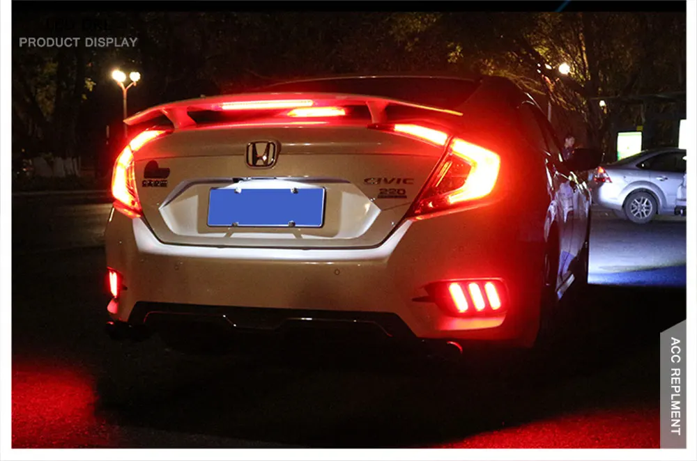 Светодиодный задний бампер светильник для Honda Civic- высокая яркость светодиодный руководство DRL светодиодный туман светильник с сигнальные лампы светильник, 1 пара