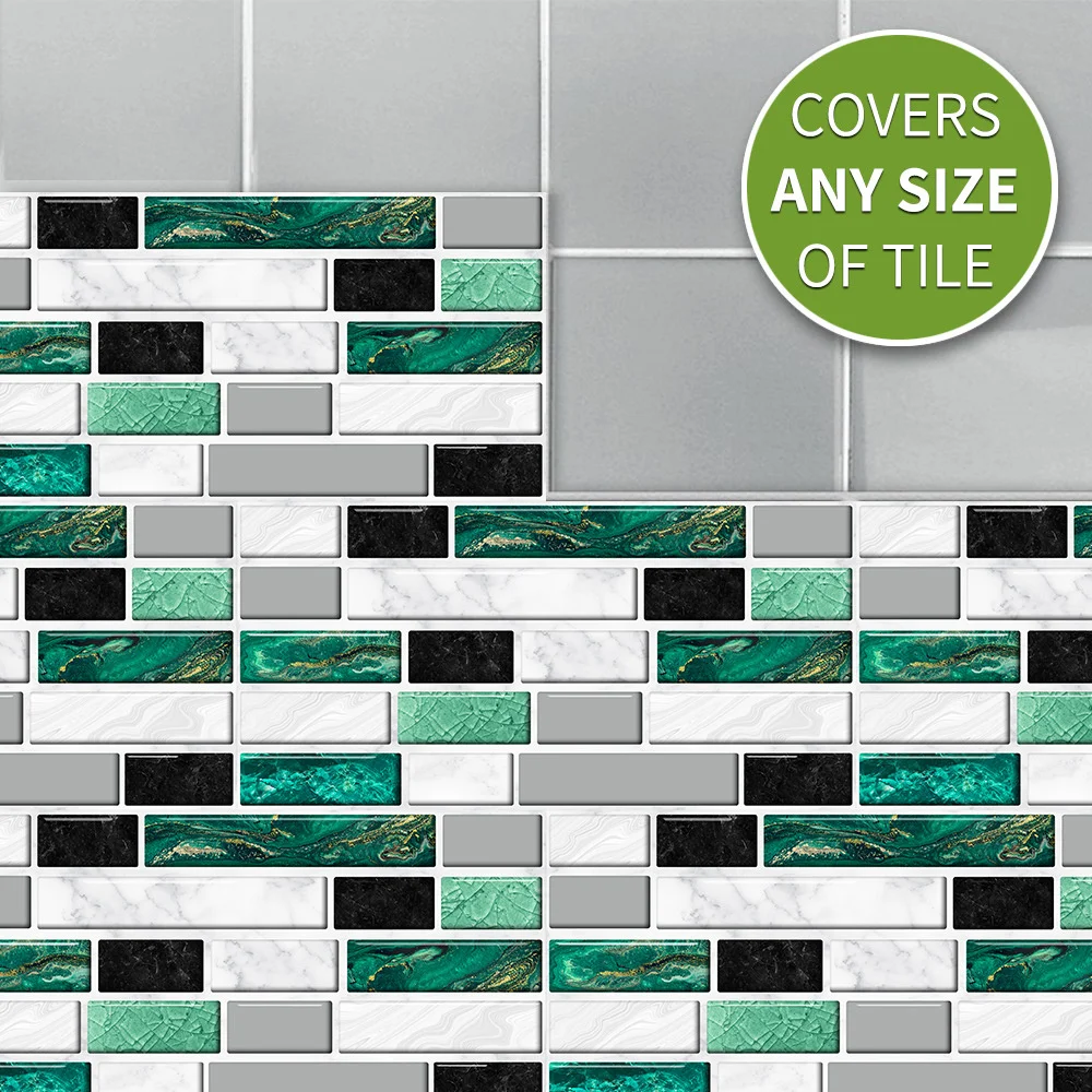 20x10cm Bricks Self-adhesive Bathoom Kitchen Wall Tile Stair Sticker 27pcs 